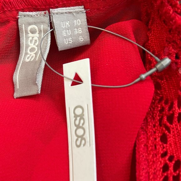 ASOS High Neck Blouse w/ Lace Inserts | Sz 6 NWT - Picture 5 of 5